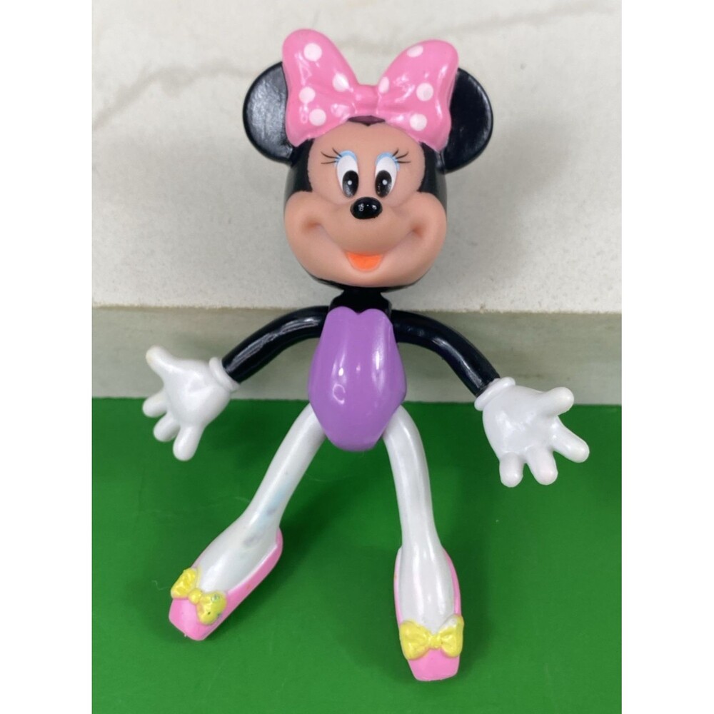 Disney’s Minnie Mouse 4” Ballerina Bendable Figure w/ Hairpiece, Plastic Head
